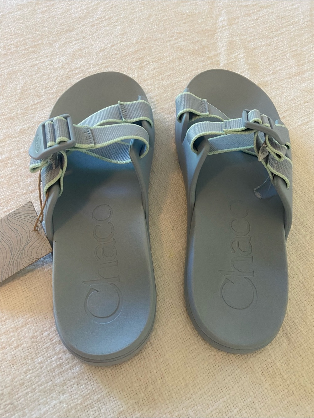 Chaco Chillo Blue Slide Sandals with Pale Green Trim Women’s Size 9 NWT - Picture 6 of 12